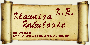 Klaudija Rakulović vizit kartica